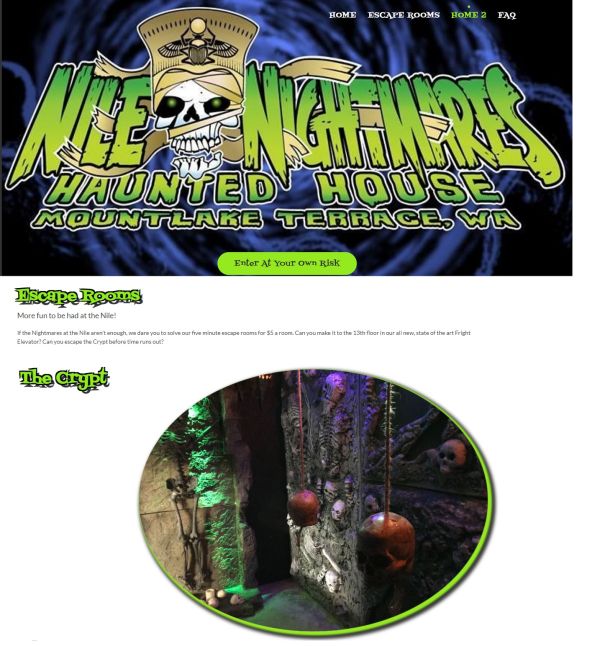 Nile Nightmares Website Design Mountlake Terrace